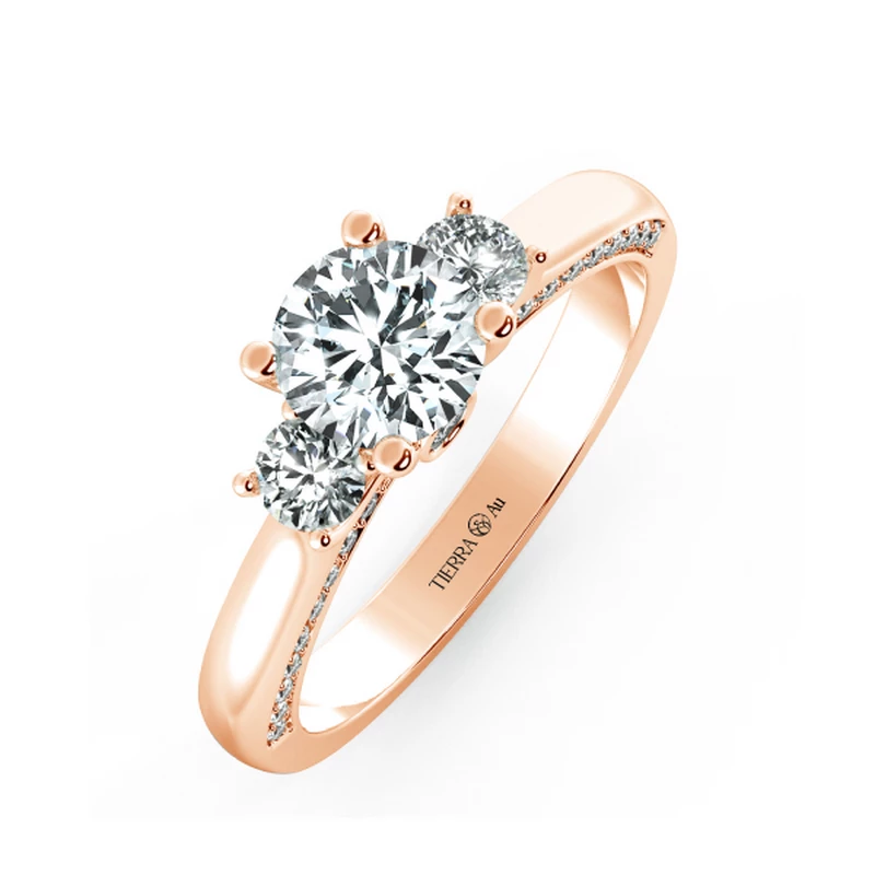 Nhẫn đính hôn Threestone có bridge accent NCH3204 3